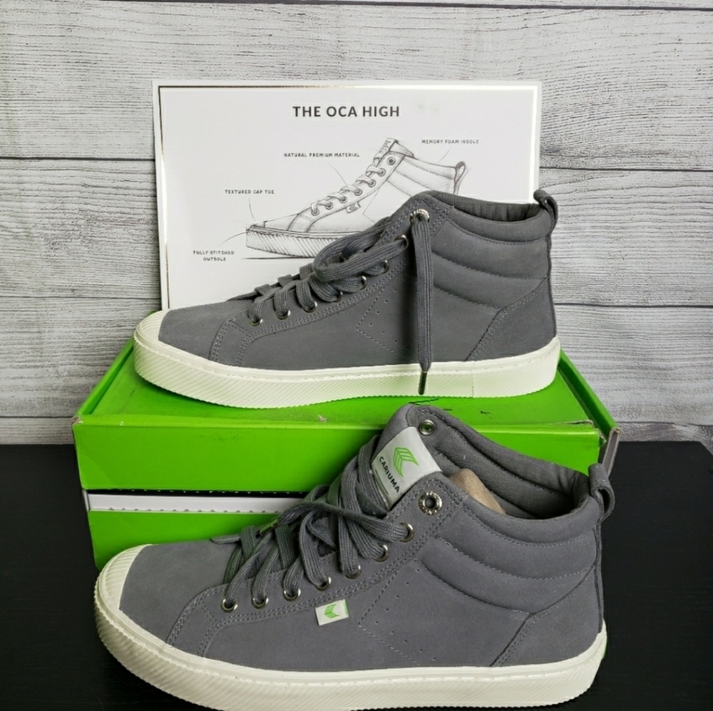 Cariuma High Charcoal Grey Suede Sneaker Mens 9‎ Womens 10.5
